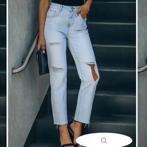VICI Colin high rise distress denim